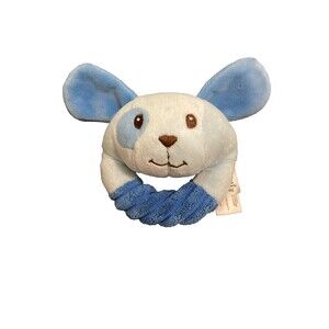 3 for $12 Bundle sale! Sassy Grin & Grow PUPPY DOG RATTLE Blue Bunny Plush